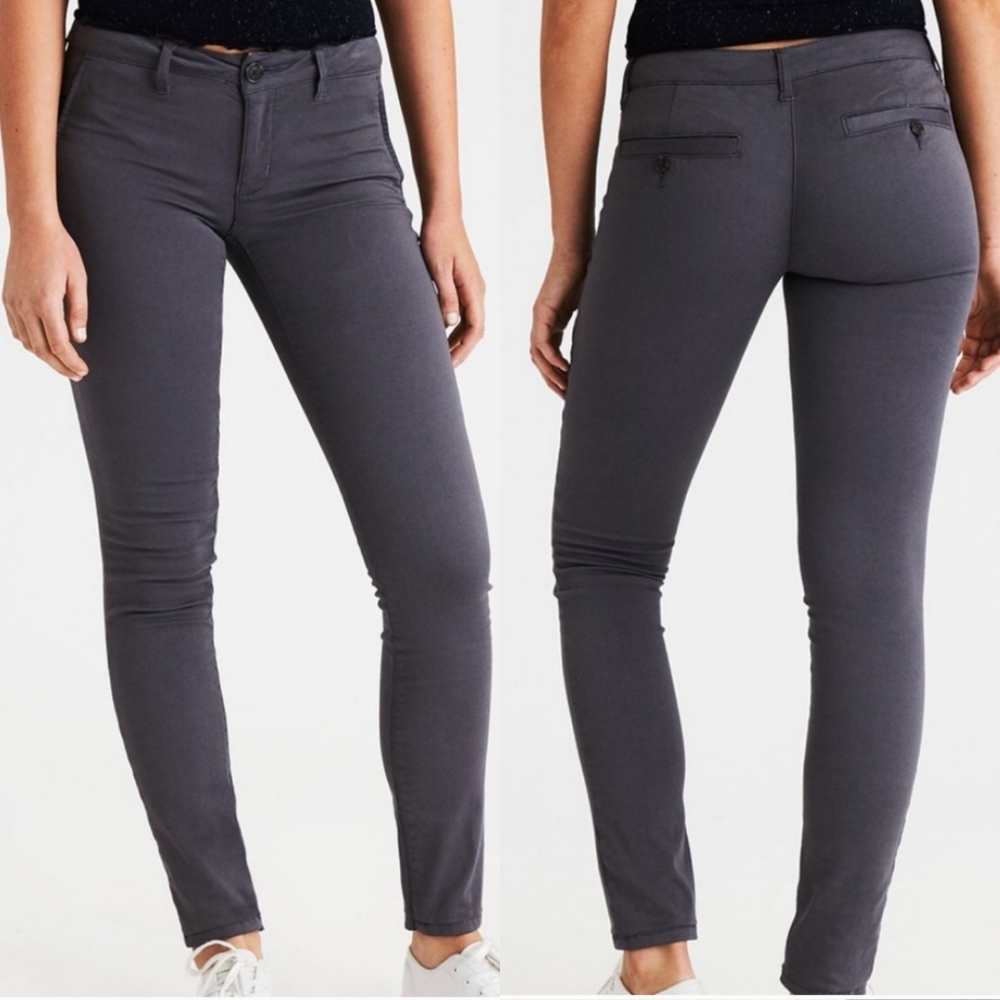 NWOT AEO Twill X Skinny Gray Pants
